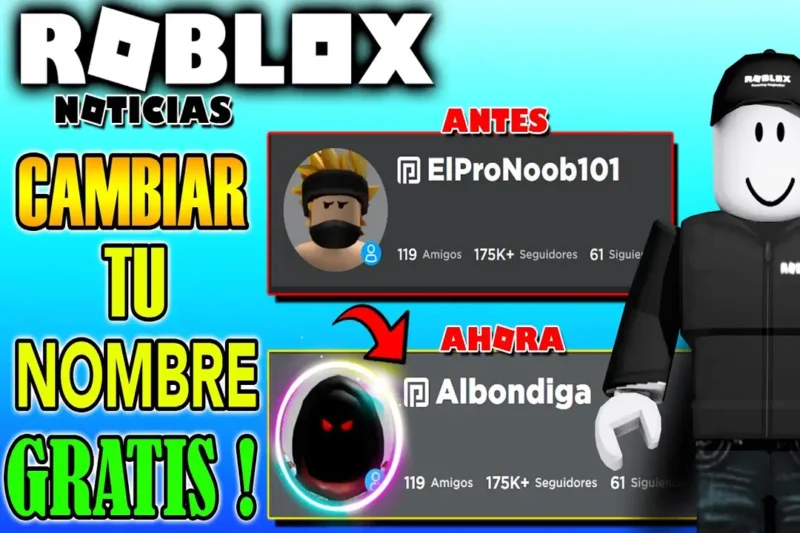 Cómo cambiar el nombre de Roblox gratis en 2026: nombre para mostrar y usuario